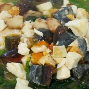 Steamed Vegetables - Assorted Mushrooms and Minced Pork in Broth with Egg and Century Egg - Tsim Sha Tsui